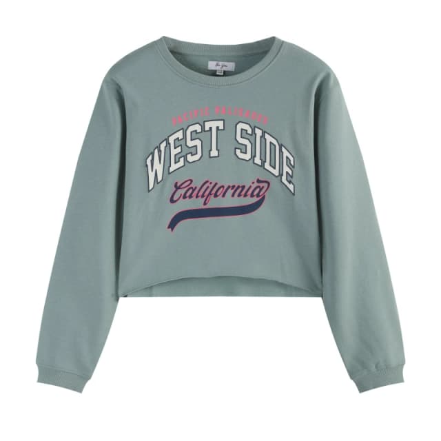 Studio Older Girl Westside Crop Sweatshirt - Green Green 9 - 10 Years