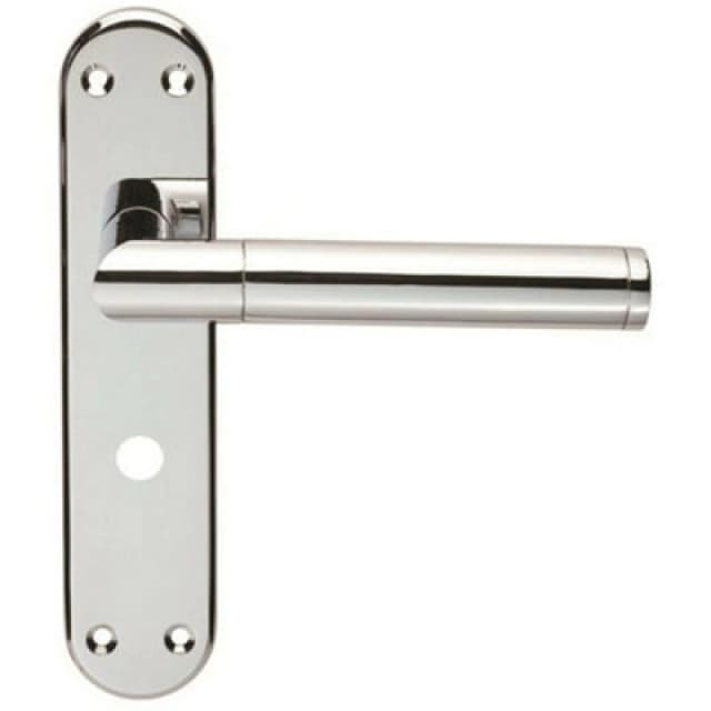 Loops Round Bar Lever on Bathroom Backplate Door Handle 180 x 40mm Polished Chrome Multi
