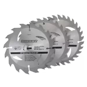 Silverline TCT Circular Saw Blades 16, 24, 30T 3pk 135 x 12.7 - 10mm Ring 704410