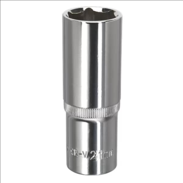 Genuine SEALEY SP1221D WallDrive® Socket 21mm Deep 1/2Sq Drive Fully Polished