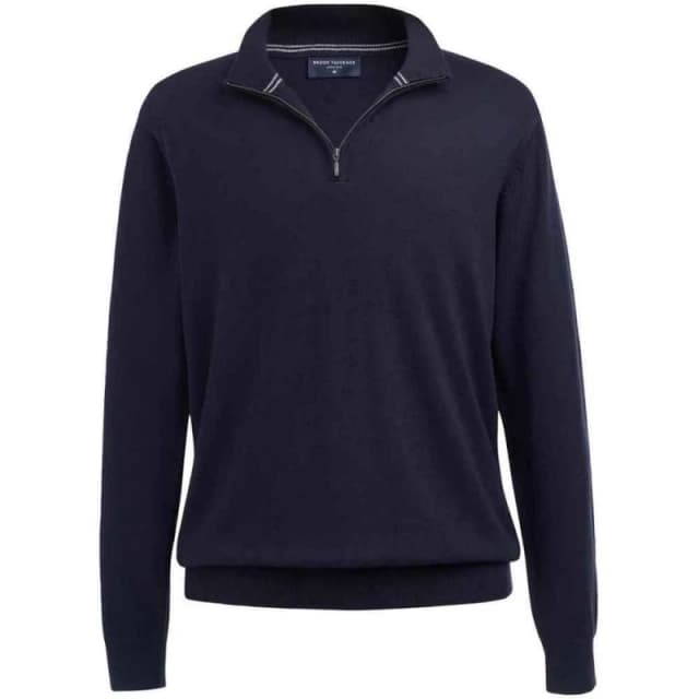 Brook Taverner Brook Taverner Men Copenhagen Quarter Zip Jumper in Navy Size: Small Navy S Male 5063693803698