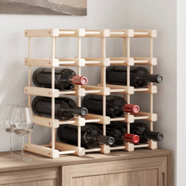 VIDAXL Wine Rack for 20 Bottles 46.5x23x46.5cm Solid Wood Pine Vidaxl 8720845431822