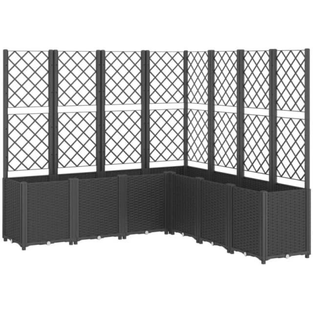 VIDAXL Vidaxl - Garden Planter with Trellis Black 160x160x140cm pp 8721012410909