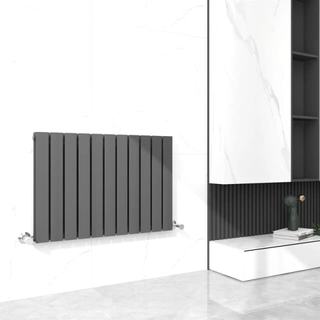 MCC Direct Designer Flat Panel Double Radiator 600x748mm Anthracite in Grey Size: 600x748 Grey Unisex 600x748