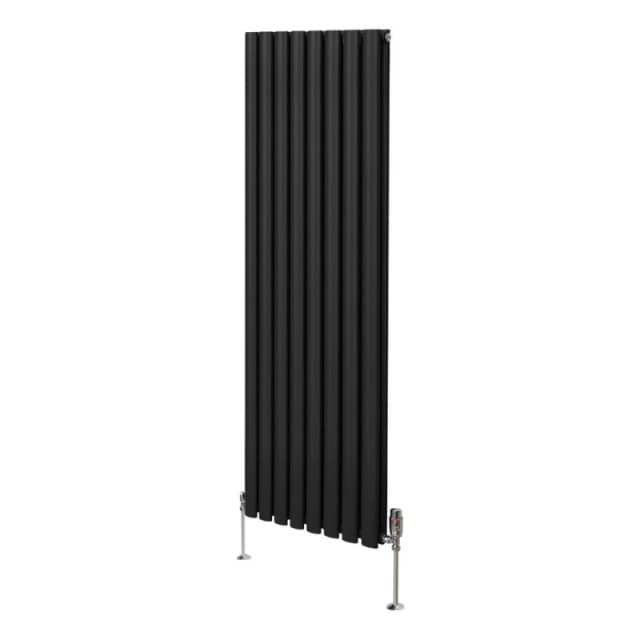 Monstershop Oval Column Radiator & Valves - 1600mm x 480mm - Black Black