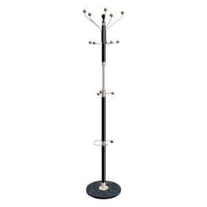 Hat and Coat Stand Chrome Tubular Steel with Umbrella Holder 8 Pegs 5 Hooks