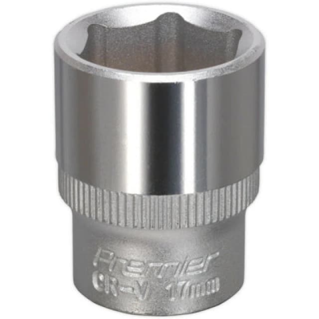 Loops 17mm Forged Steel Drive Socket - 3/8" Square Drive - Chrome Vanadium Socket Metallics