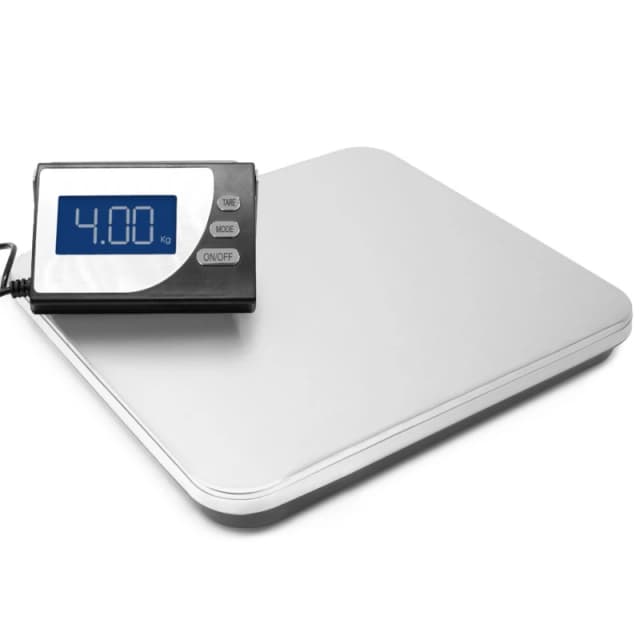 Futura Postal Scales 100kg Digital Shipping Parcel Scales - Heavy Duty Electric Postage Scales Weighing Machine in Metallic Silver Metallic Silver Uni