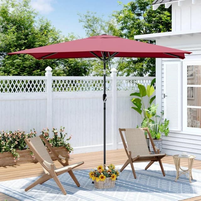 Breeins Waterproof Rectangular Parasol for Outdoor Red unisex One size