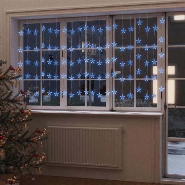 VIDAXL LED Star Curtain Fairy Lights 500 LED Blue 8 Function Vidaxl 8720286434307