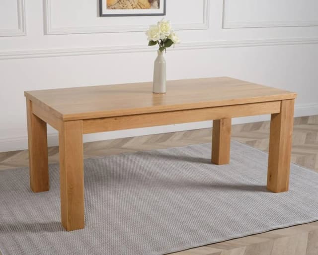 Thats Furniture Dakot 182cm Chunky Large Solid Oak Dining Table in Light Oak Light Oak Unisex