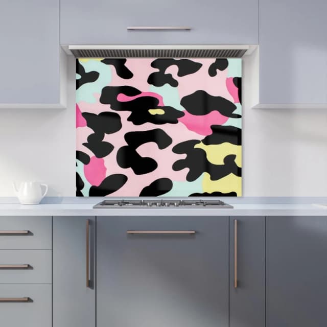 Warren Reed - Designer Colourful Leopard Print Kitchen Splashback in Pink Size: 700mm x 650mm Pink Unisex 700mm x 650mm