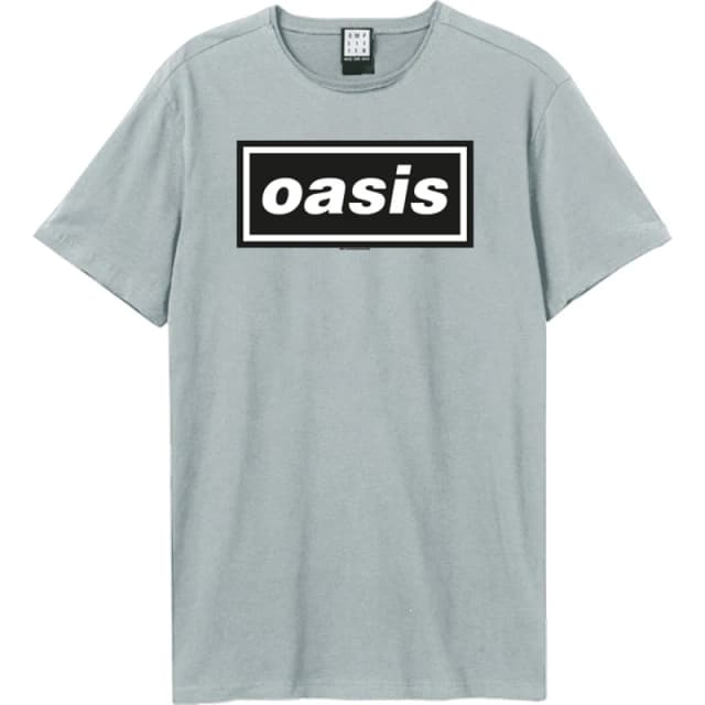Amplified Amplified Men Oasis Logo T-Shirt in Pale Blue Size: X-Small Pale Blue XS Male 5063852059324