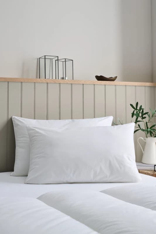 Christy CHRISTY Classic Filled Hollowfibre Medium Firm Pillow Pair in White White One Size Unisex 5057241059613