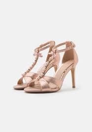 Head Over Heels by Dune Pink 'Melodiee' Mid Stiletto Heel Ankle Strap Sandals - 3