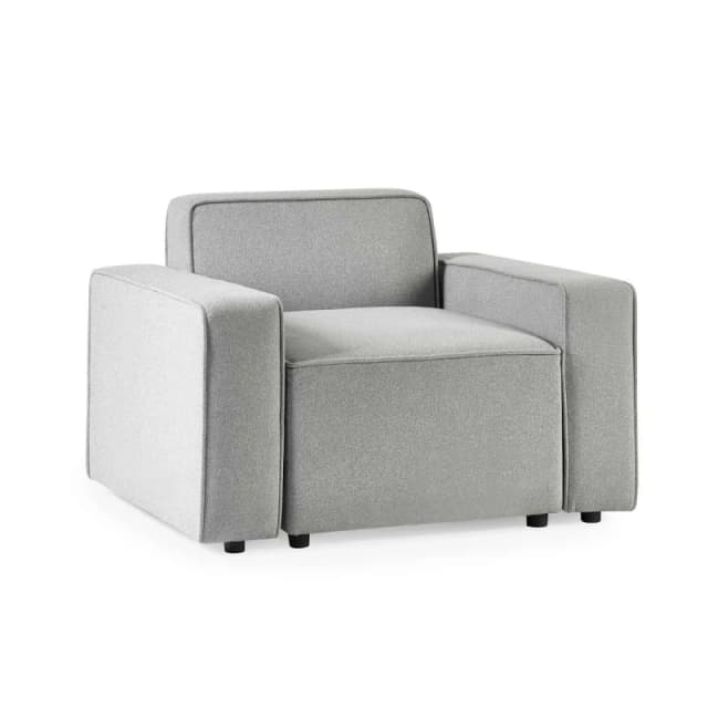 SO'HOME Kalo Soft Touch Linen Modular Armchair Grey ONE SIZE