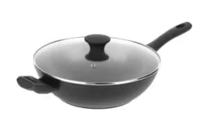 Salter Geo Hex 28cm Non Stick Aluminium Wok with Lid