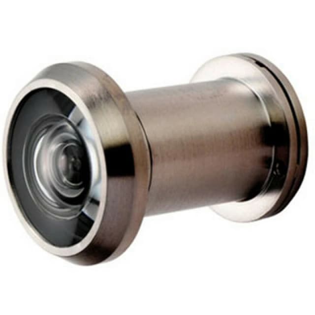 Loops External Door Peephole Crystal Lens 200 Degree Viewing Angle Satin Steel Metallics