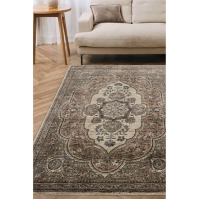 Melrose Traditional Medallion Brown Design Living Indoor Medium Area Rug 080/150Cm