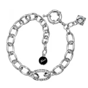 Ladies Karl Lagerfeld Silver Plated Oval Link Bracelet