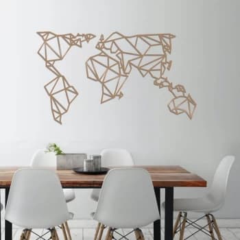 World Map Metal Decor 4 - Copper Copper Decorative Metal Wall Accessory
