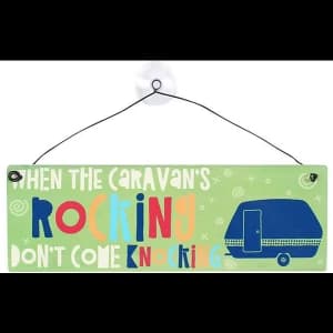 When The Caravans Knocking Window Sign