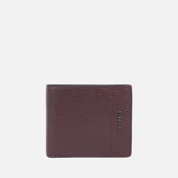 Ted Baker Mens Corandr Saffiano Bifold Wallet - Oxblood