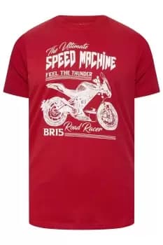 Motorcycle Print Short Sleeve T-Shirt