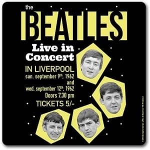 The Beatles - 1962 Live in Concert Single Cork Coaster