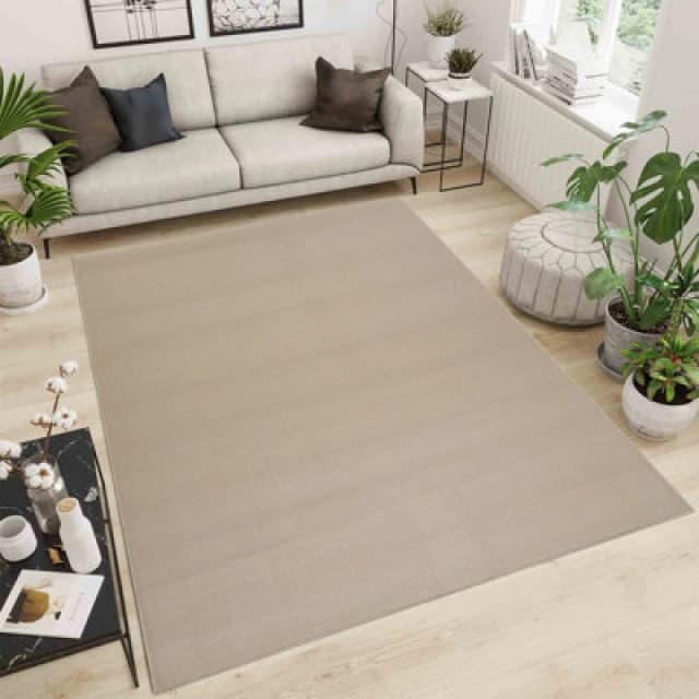 Simple Low Pile Modern Tufted Area Rugs For Living Room With Felt Backing Light Beige 120X170 Cm