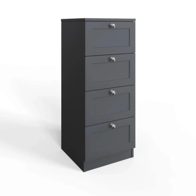 FWStyle FWStyle Dark Matt Grey 4 Drawer Chest Of Drawers Grey One Size Unisex 5056413129277