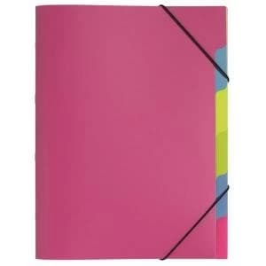 Pagna A4 5 Compartment Sorting File Dark Pink Pack of 10 4180334