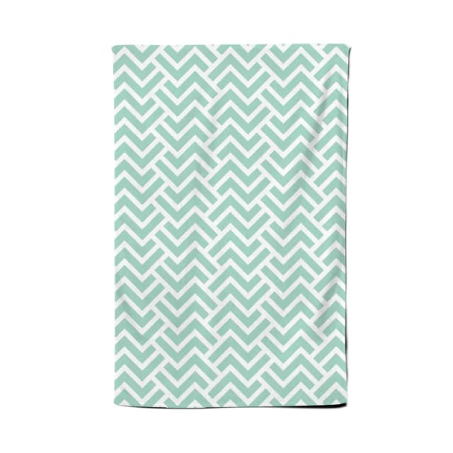 Warren Reed - Designer Green Geometric Pattern Tea Towel Green Unisex
