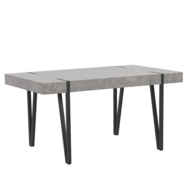 Beliani Dining Table Adena Grey Concrete Effect 150 Cm 90 Cm