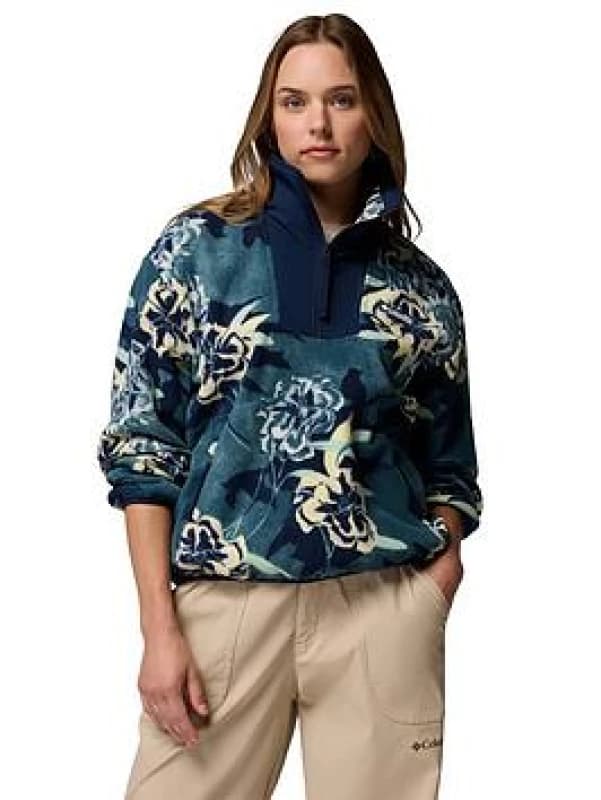 Columbia Sequoia Grove Half Zip Fleece Blue Print Women XS;S