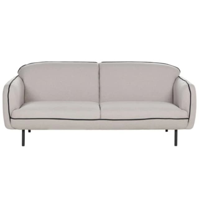 Beliani Sofa 3 Seater Tonsberg Fabric Light Grey