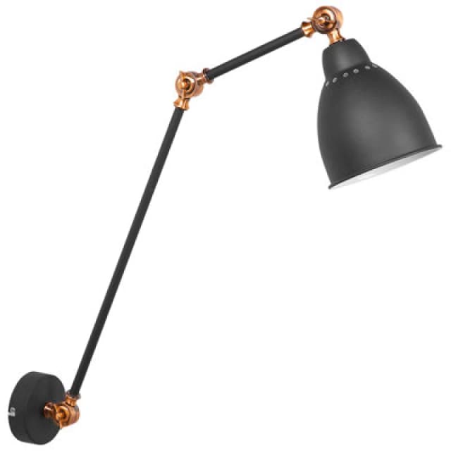 Beliani Wall Lamp Mississippi Adjustable Metal Graphite Grey