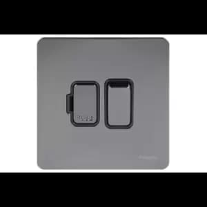 Schneider Electric Ultimate Screwless Flat Plate - Switched Fused Connection Unit, 13A, GU5410BBN, Black Nickel with Black Insert