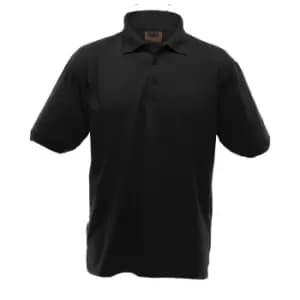 UCC 50/50 Mens Heavyweight Plain Pique Short Sleeve Polo Shirt (2XL) (Black)