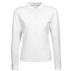 Tee Jays Womens/Ladies Luxury Stretch Long Sleeve Polo Shirt (3XL) (White)