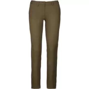 Kariban Womens/Ladies Chino Trousers (10 UK) (Light Khaki)