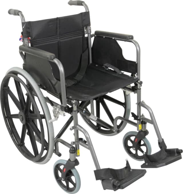 Aidapt Deluxe Self Propelled Steel Wheelchair Hammered Effect Grey
