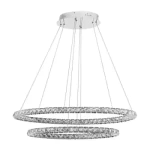 Netlighting Merano Cincinnati Integrated LED Pendant Ceiling Light Chrome Alumin