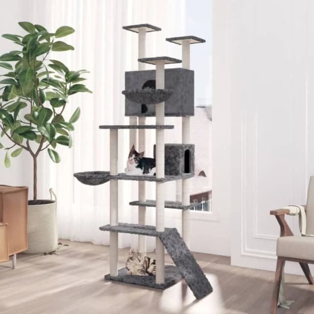 VIDAXL Cat Tree with Sisal Scratching Posts Dark Grey 191cm Vidaxl 8720287123873