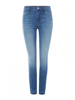 J Brand MID RISE SKINNY SIDE SLIT JEAN IN ANGELIC Denim Light Wash