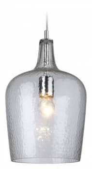 1 Light Glass Dome Ceiling Pendant Chrome, Clear Glass, E27