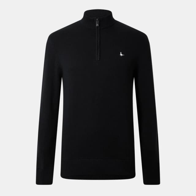 Jack Wills Jack Funnel Neck Half Zip Jumper Men Black 09 male XS