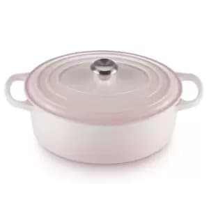 Le Creuset 29cm Cast Iron Oval Casserole Shell Pink