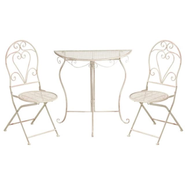 Beliani Bistro Set Folding Folelli Metal Light Beige