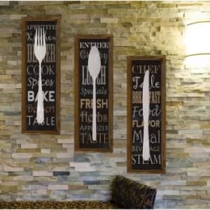 KZM390 Multicolor Decorative Framed MDF Painting (3 Pieces)